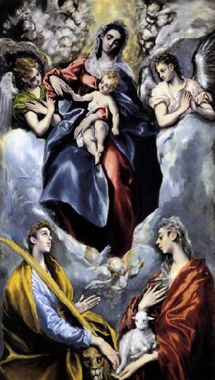 GRECO, El The Virgin and Child with St Martina and St Agnes oil painting picture